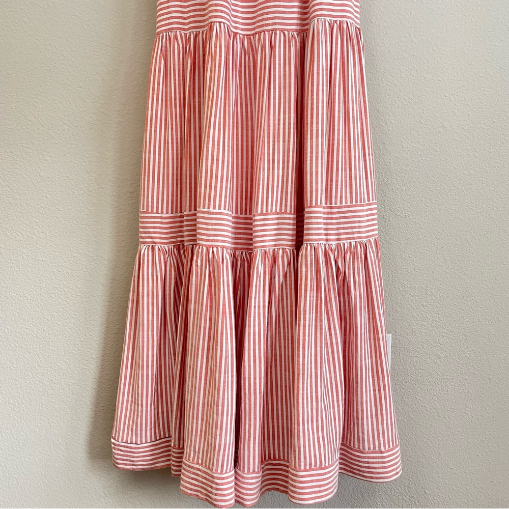 By Together Striped Tie Shoulders Tiered Maxi Dress Size Small - Picture 5 of 11